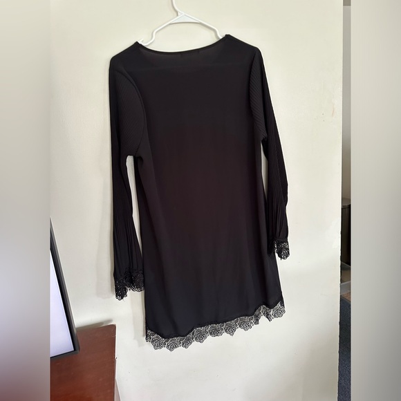 ETEN Lace Trim  Dress Black  long sleeve Cocktail Formal Size X LARGE - Picture 3 of 12